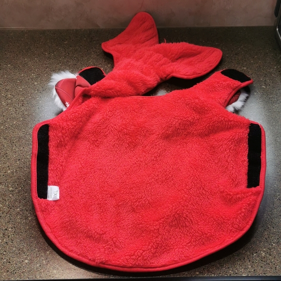 XL dog coat Red White Black Deer Fleece nylon New no tags snowflake fake fur - Picture 4 of 12